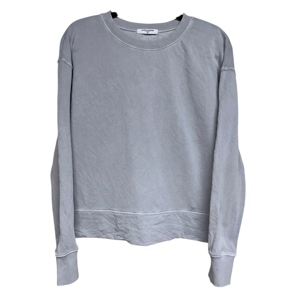 Perfect‎ White Tee Sweatshirt Gray Women's Size XS